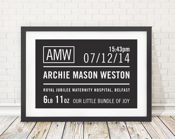Personalised Baby Birth Details Print, 3 of 10