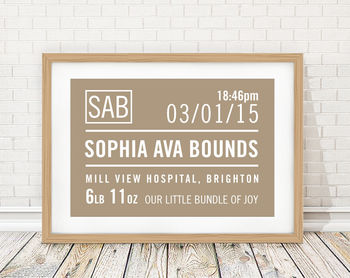 Personalised Baby Birth Details Print, 4 of 10