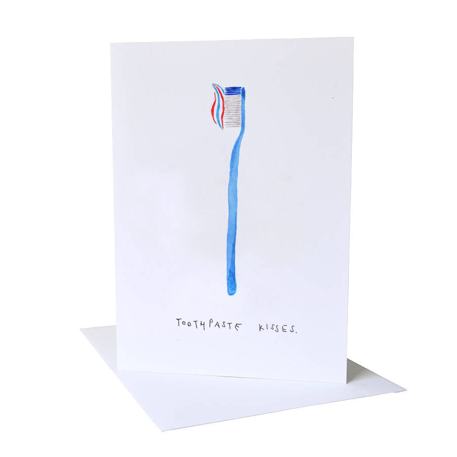 toothpaste kisses valentines card by blank inside