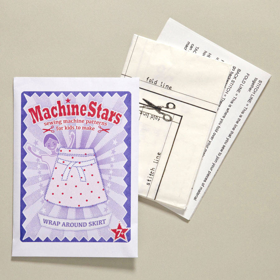 Child's Wrap Around Skirt Sewing Pattern By Machine Stars
