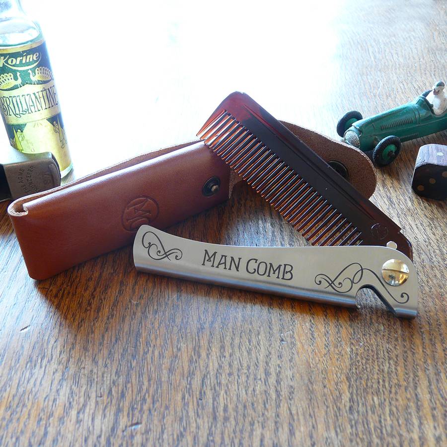 man comb with leather case by design and fresh thinking