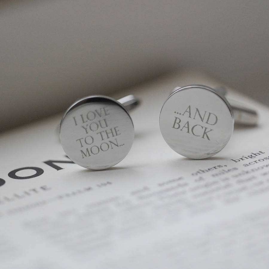 Image of I Love You To The Moon… Silver Cufflinks, Silver