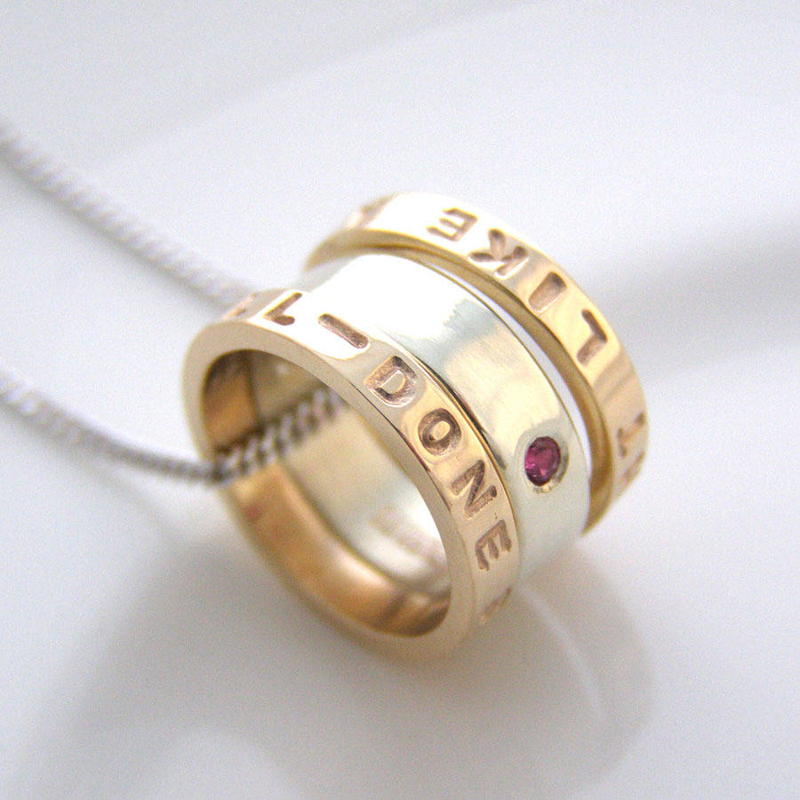 White And Yellow Gold Personalised Necklace By Soremi Jewellery