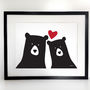 Bear Couple 'Selfie' Personalised Day Print, thumbnail 4 of 5