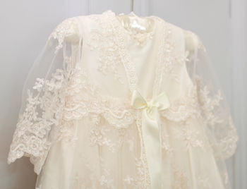 Charlotte Long Sleeved Lace Christening Gown, 2 of 12