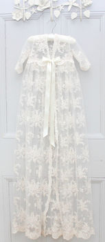 Charlotte Long Sleeved Lace Christening Gown, 4 of 12