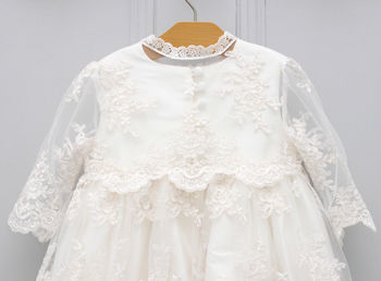 Charlotte Long Sleeved Lace Christening Gown, 6 of 12