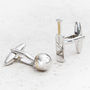 Personalised Cricket Bat And Ball Silver Cufflinks, thumbnail 1 of 4