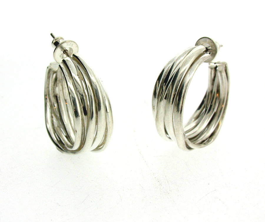 Silver Or Gold Coiled Hoop Earrings, 1 of 5