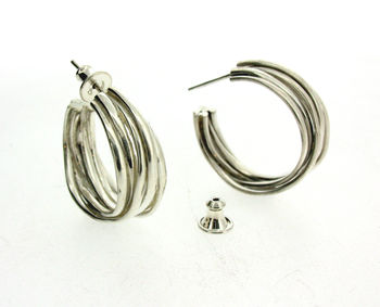 Silver Or Gold Coiled Hoop Earrings, 4 of 5