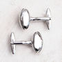 Personalised Rugby Ball Silver Plated Cufflinks, thumbnail 1 of 4
