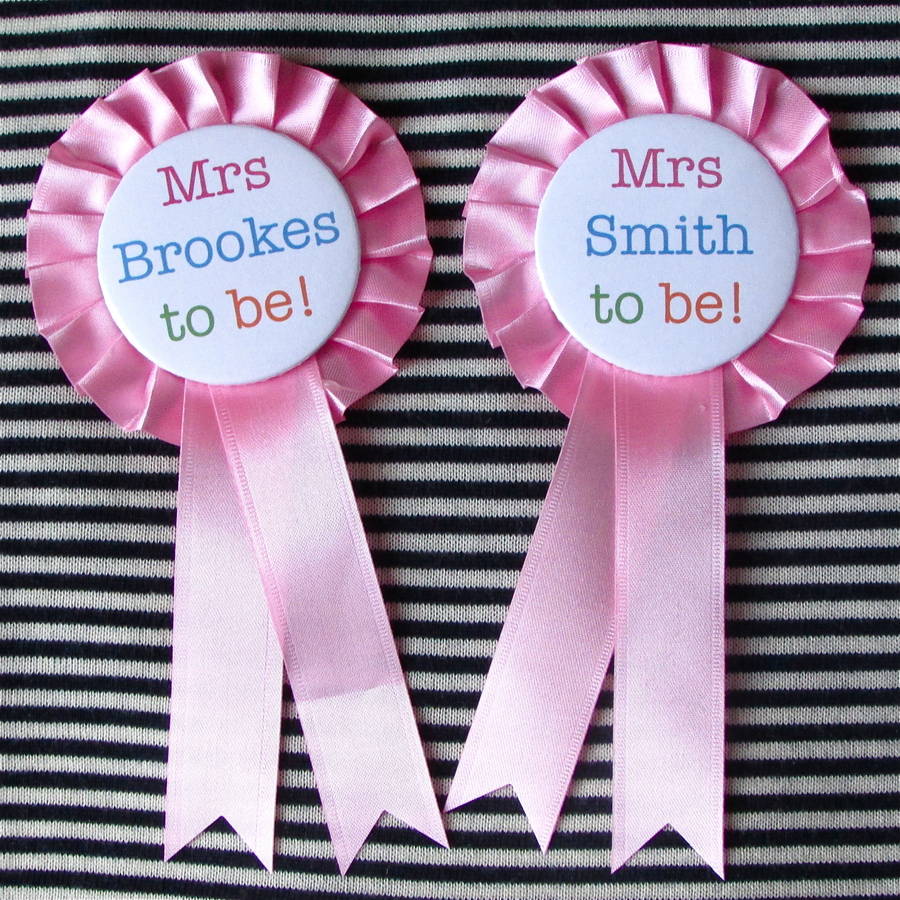 Bride To Be Hen Party Personalised Rosette Badge By Edamay ...