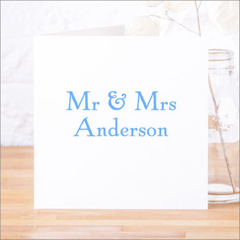 Personalised 'Mr And Mrs' Wedding Card, 2 of 9