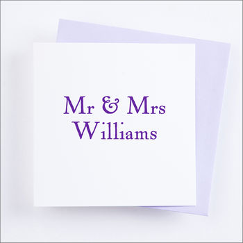 Personalised 'Mr And Mrs' Wedding Card, 9 of 9