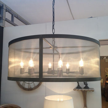 Riveted Mesh Round Chandelier, 2 of 2