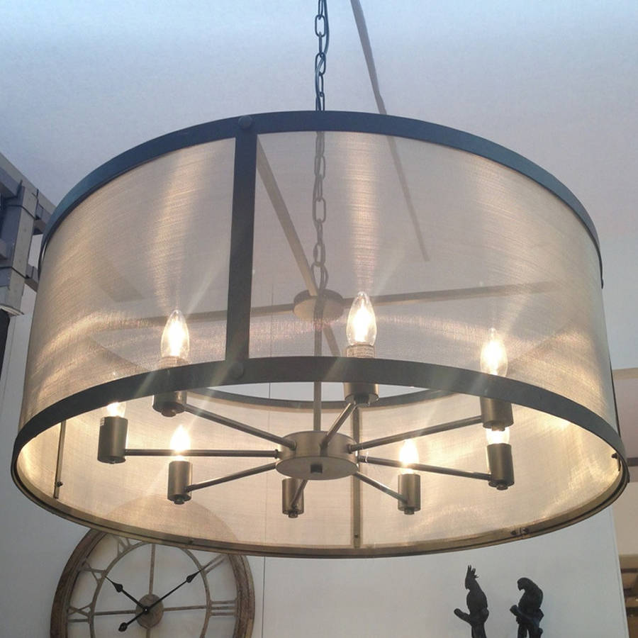 Riveted Mesh Round Chandelier, 1 of 2