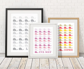 Personalised Name Whale Print, 6 of 10