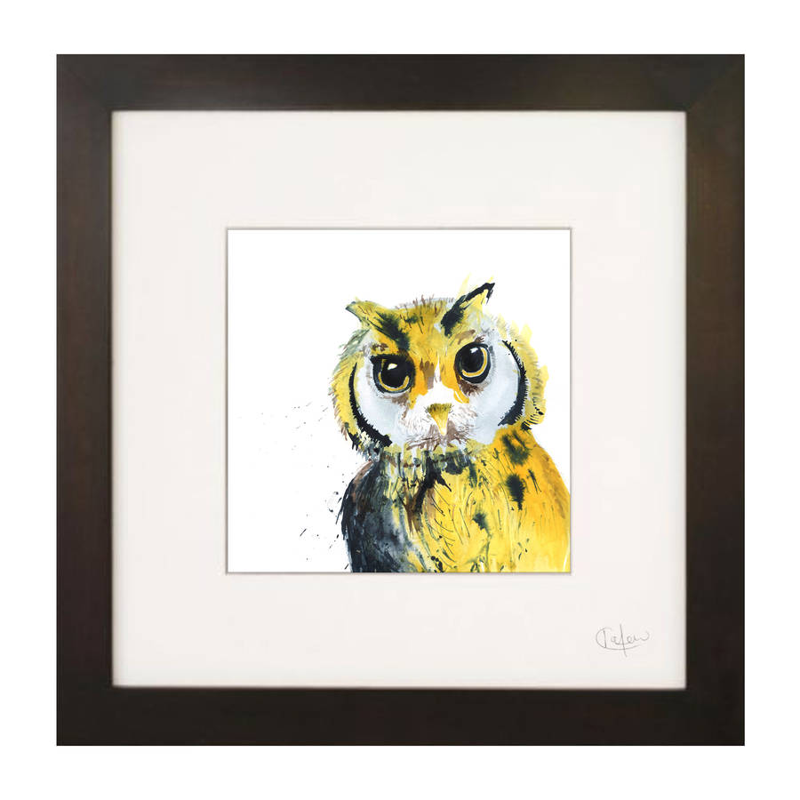 Inky Owl Illustration Print By Kate Moby | notonthehighstreet.com