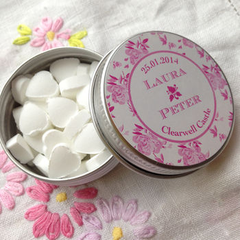 15 Personalised Favour Tins China Rose Design, 5 of 12