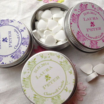 15 Personalised Favour Tins China Rose Design, 6 of 12