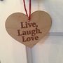 Wooden Heart On A String 'Live, Laugh, Love', thumbnail 3 of 3