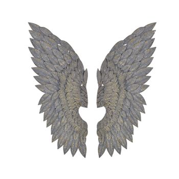 Feathered Metal Angel Wings Wall Art By Cowshed Interiors ...