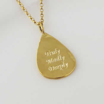 Teardrop Engraved Necklace, 2 of 6