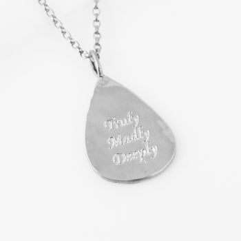 Teardrop Engraved Necklace, 3 of 6