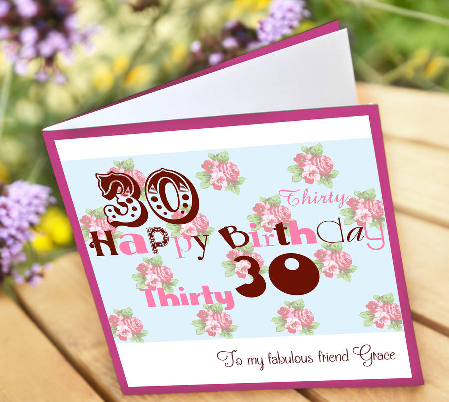 Personalised 30th Birthday Card By Amanda Hancocks Notonthehighstreet