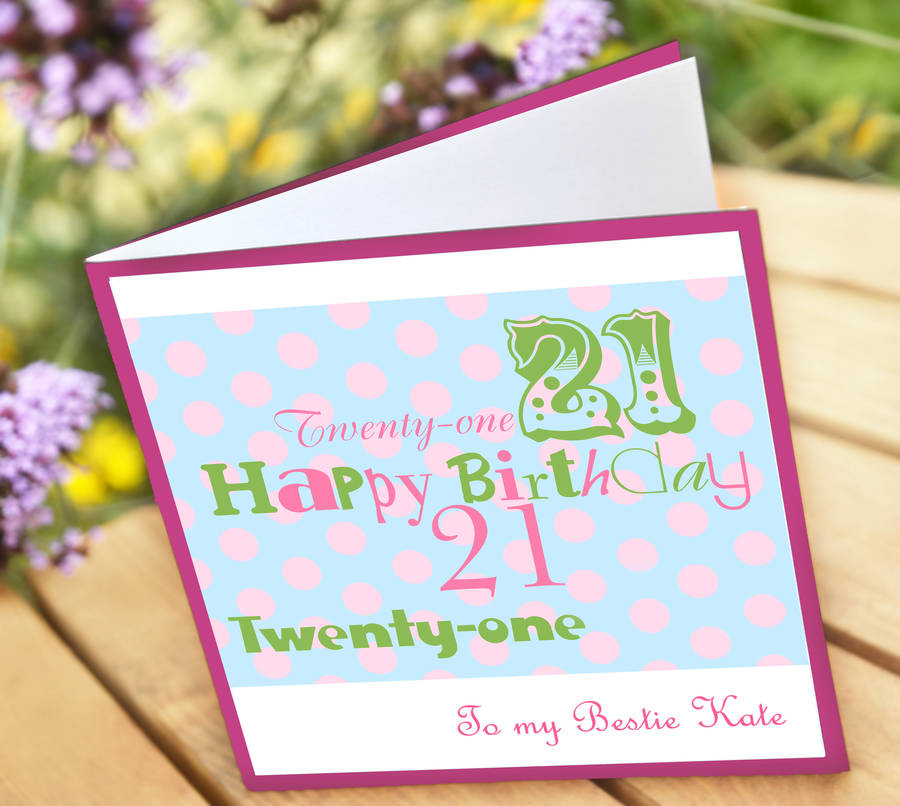 personalised 21st birthday card by amanda hancocks | notonthehighstreet.com