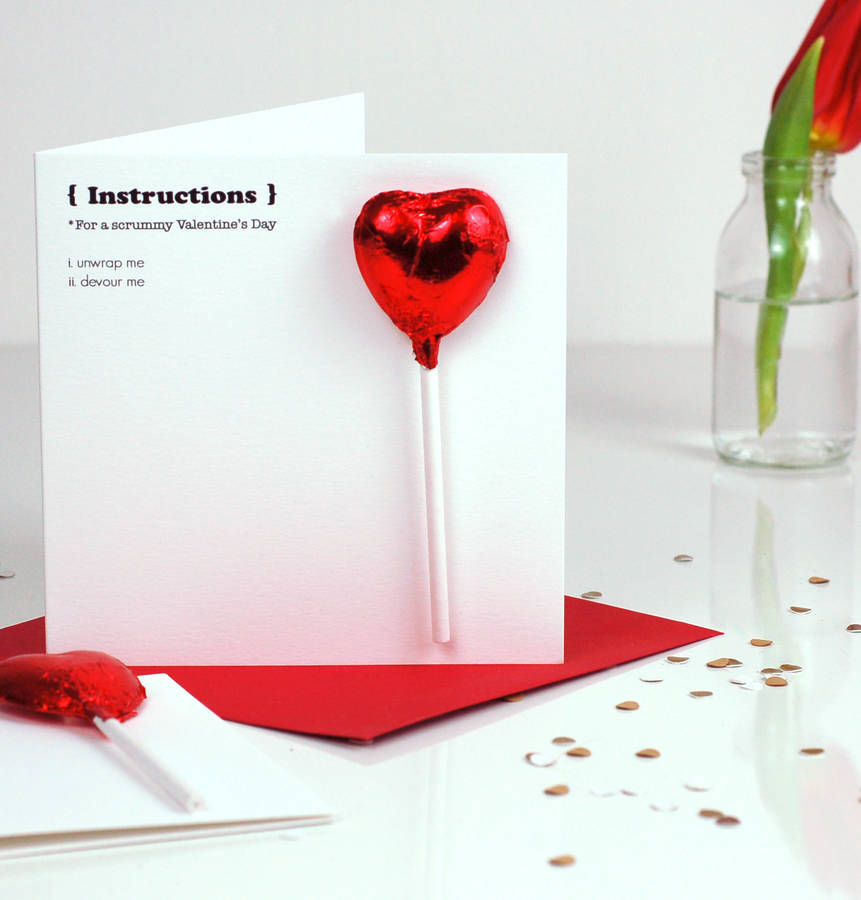 Chocolate Love Heart Lolly Love Gift + Valentines Card By The Luxe Co