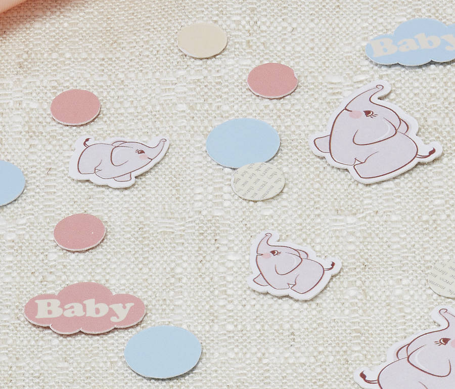 baby elephant party table confetti by ginger ray