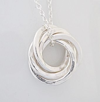 Five Interlinked Rings Silver Necklace, 9 of 12