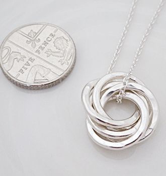 Five Interlinked Rings Silver Necklace, 11 of 12