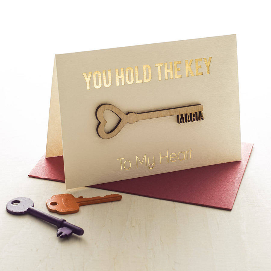 Personalised 'Key To My Heart' Anniversary Card, 1 of 6