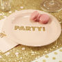 Pastel Pink Party Gold Foiled Paper Plate, thumbnail 1 of 2