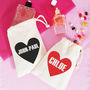 Personalised 'Name Heart' Draw Cord Makeup And Bits Bag, thumbnail 1 of 7