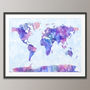 World Map Watercolour Print, thumbnail 4 of 5