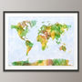 World Map Watercolour Print, thumbnail 5 of 5