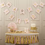 Pastel Pink And Gold Foiled 'Happy Birthday' Bunting, thumbnail 1 of 3
