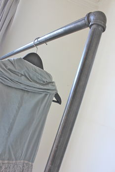 Riley Threaded Dark Steel Freestanding Clothes Rail, 3 of 5
