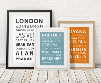 Personalised 'Favourite Destinations' Print, 5 of 6