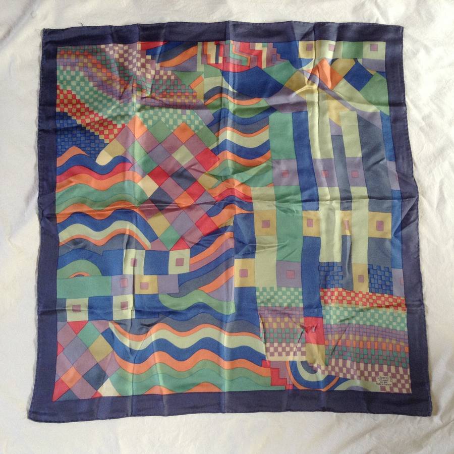 vintage liberty of london geometric silk scarf by iamia ...