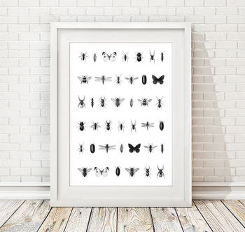 Black And White Bugs Print, 5 of 5