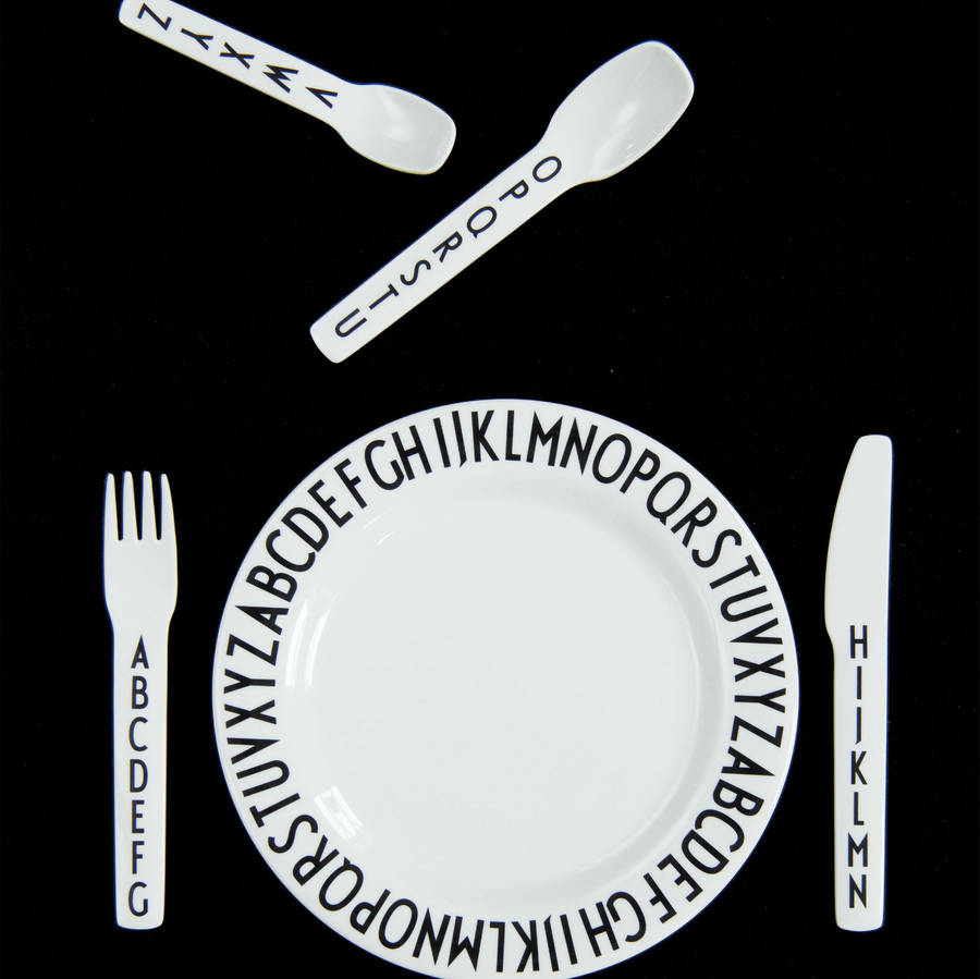 Design Letters Typography Melamine Cutlery Set By NIKA