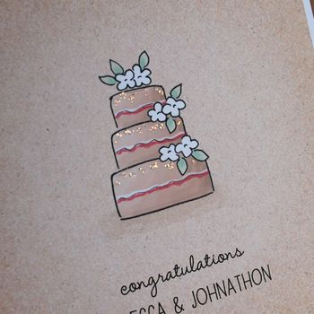 Wedding Cake, Personalised Greetings Card, 4 of 5