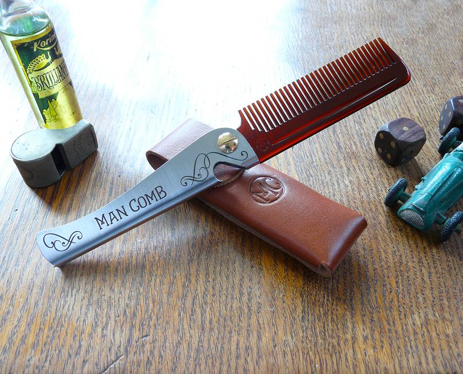 Man Comb With Leather Case By Design And Fresh Thinking