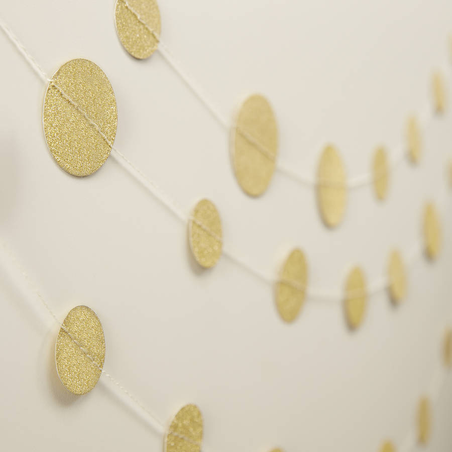 gold glitter sparkle hanging confetti garland by ginger ray ...