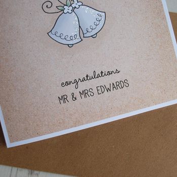 Wedding Bells Personalised Greetings Card, 3 of 4