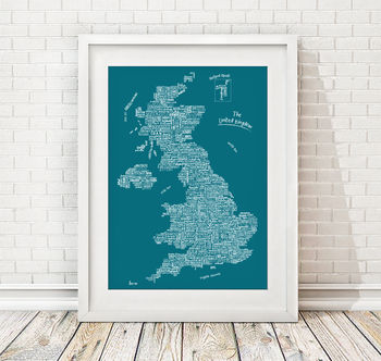 UK Places Typographic Map Print, 10 of 11